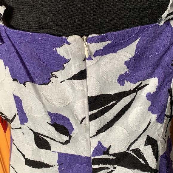 R&K Originals White/Blue/Purple Floral Ruffle Dress - NWT - Picture 6 of 12